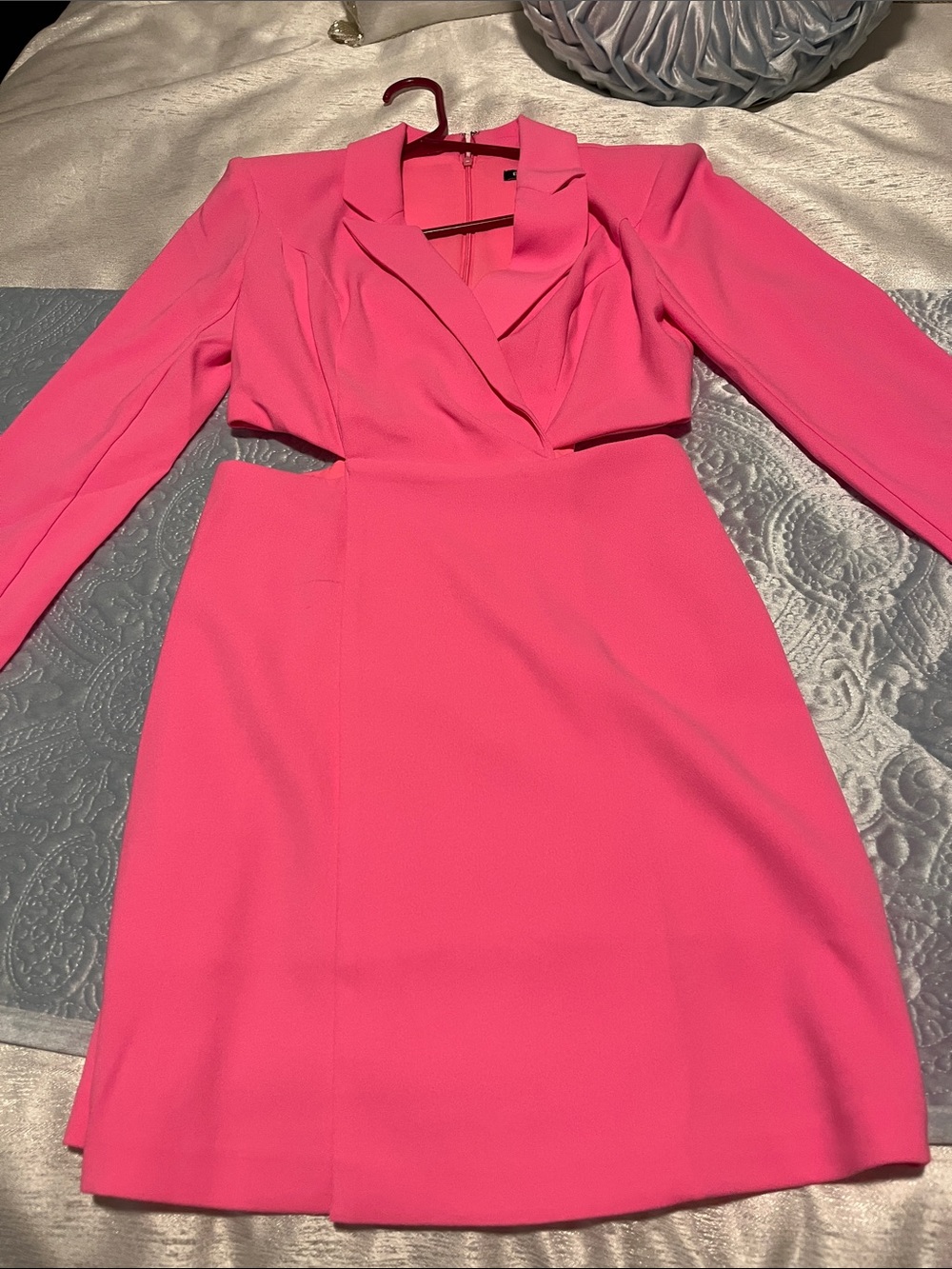 Express Hot Pink Long-Sleeve Blazer-Style Dress